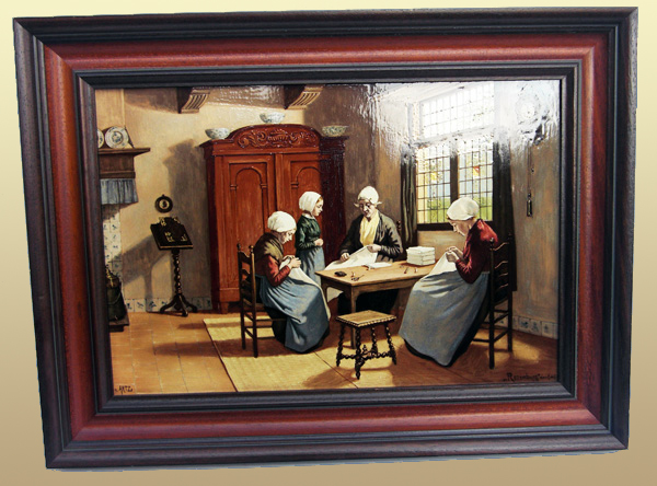 Nr.: 11, Reeds verkocht : sieraardewerk van Rozenburg, Omschrijving: Plateel 1 tegel, Hoog 32 cm Breed 46 cm, Periode: Jaar 1909, Schilder : L.Soonius, 