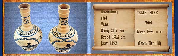 Nr.: 118, Te koop aangeboden sieraardewerk van Rozenburg
