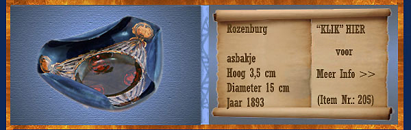 Nr.: 205, Te koop aangeboden sieraardewerk van Rozenburg