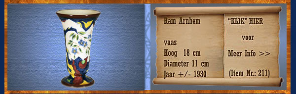 Nr.: 211, Te koop aangeboden sieraardewerk van Ram