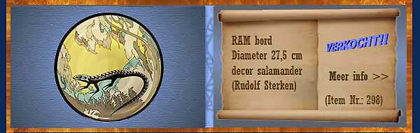 Nr.: 298, Te koop aangeboden sieraardewerk van Ram, Omschrijving: Bord
