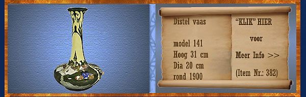 Nr.: 382, Te koop aangeboden sieraardewerk van Distel