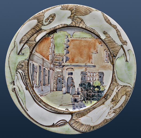 Nr.: 386, Reeds verkocht : Rozenburg Eierschaal Aquarel bordje