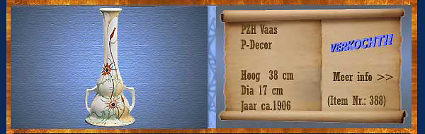 Nr.: 388, Te koop aangeboden sieraardewerk van PZH