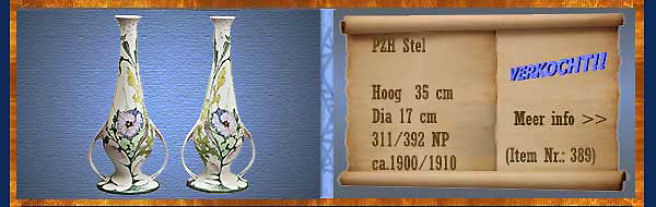 Nr.: 389, Te koop aangeboden sieraardewerk van PZH