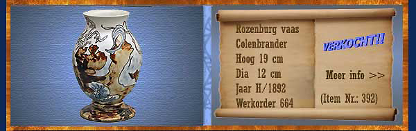 Nr.: 392, Te koop aangeboden sieraardewerk van Rozenburg