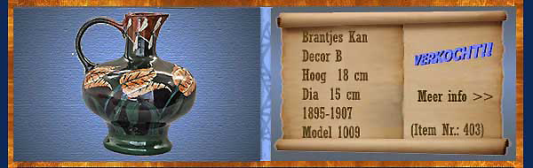 Nr.: 403, Te koop aangeboden Sieraardewerk van Brantjes