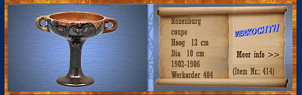 Nr.: 414, Te koop aangeboden sieraardewerk van Rozenburg