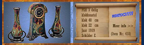 Nr.: 418, Te koop aangeboden sieraardewerk van PZH