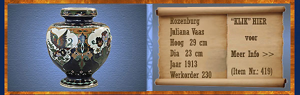 Nr.: 419, Te koop aangeboden sieraardewerk van Rozenburg