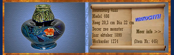 Nr.: 445, Te koop aangeboden sieraardewerk van Rozenburg 