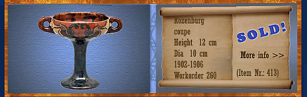 Nr.: 413, On offer decorative pottery of Rozenburg