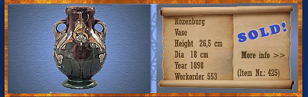 Nr.: 425, On offer decorative pottery of Rozenburg