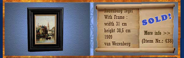 Nr.: 438, On offer decorative pottery of Rozenburg, Description: Framed Tile , With Frame : Height 38,5 cm Width 31 cm, Period: Year 1909, Decorator : C.Ch. van Wezenberg, 